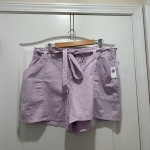 Old Navy Purple Cargo Shorts with Tie-Belt